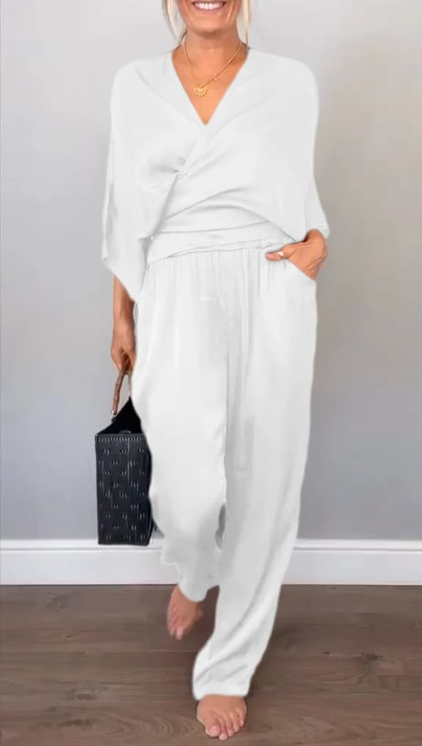 Ancilla Monti™ Tuta con scollo a V comoda e alla moda da donna