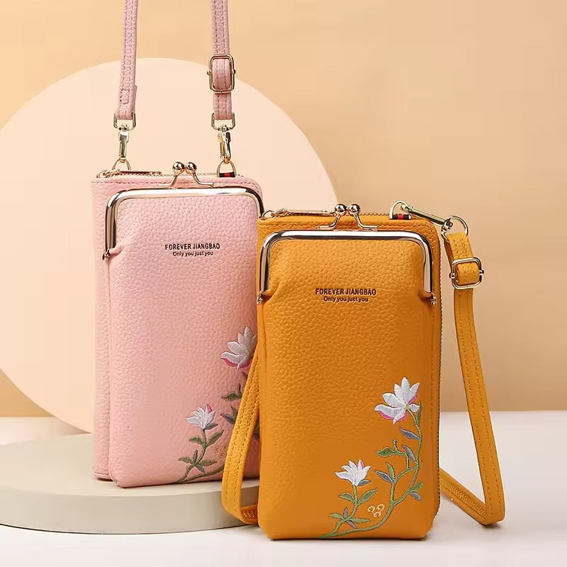 Forever Jiangbao™ Portafoglio a tracolla da donna con porta cellulare