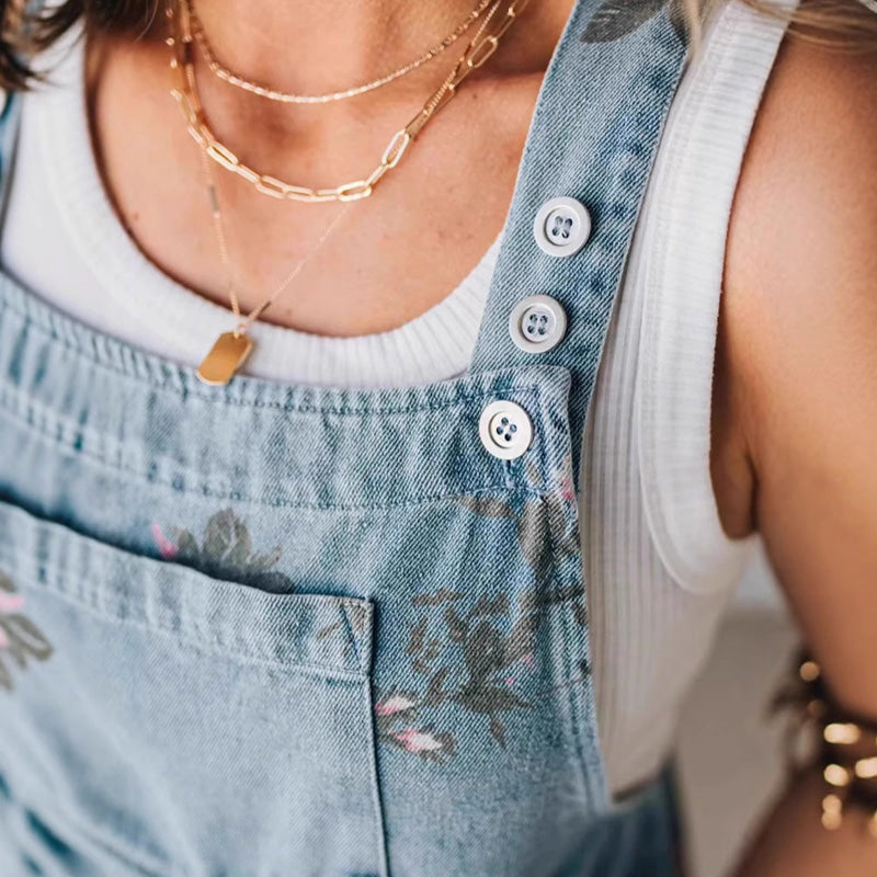 Leonia Bonzo™ Tuta in denim floreale vintage