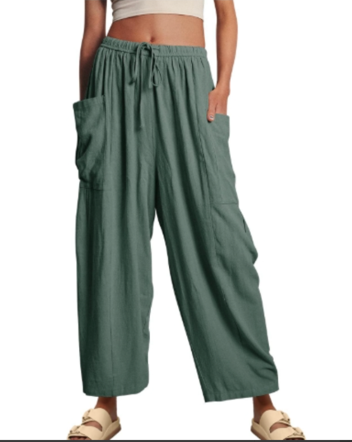 Flora Nunno™ Pantaloni casual a gamba larga da donna