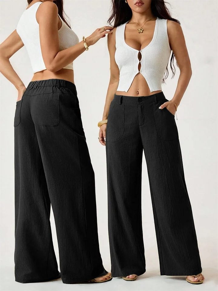 Lucilla Cimino™ Pantaloni a gamba larga leggeri per uno stile estivo senza sforzo