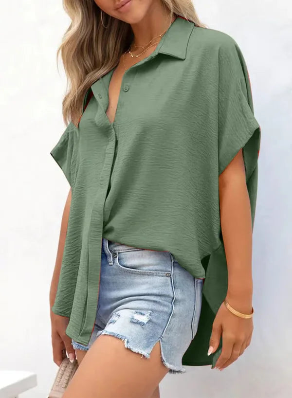 Adele Rozzi™ Elegante e Casual Camicetta a Maniche Corte
