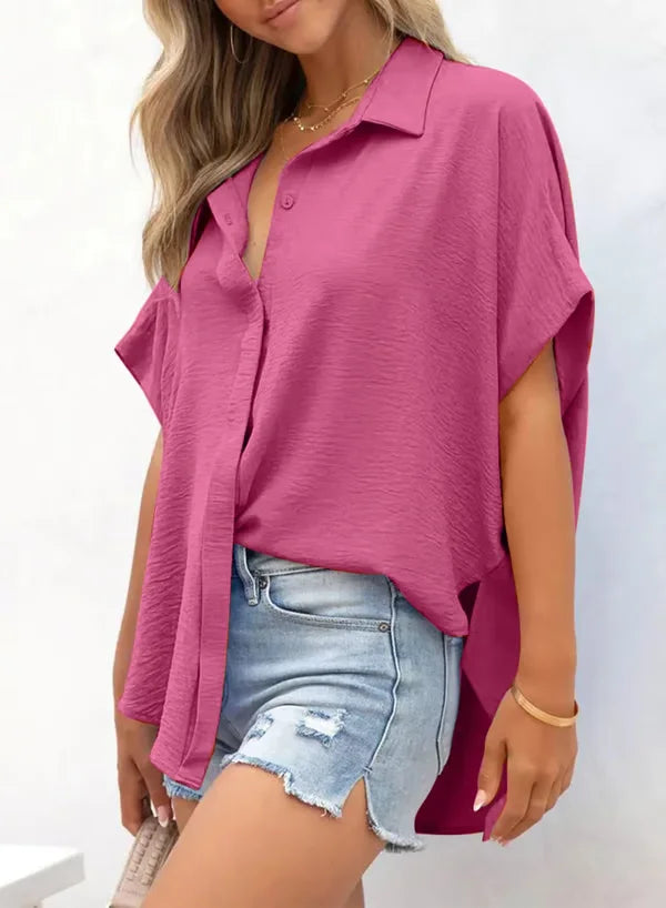 Adele Rozzi™ Elegante e Casual Camicetta a Maniche Corte