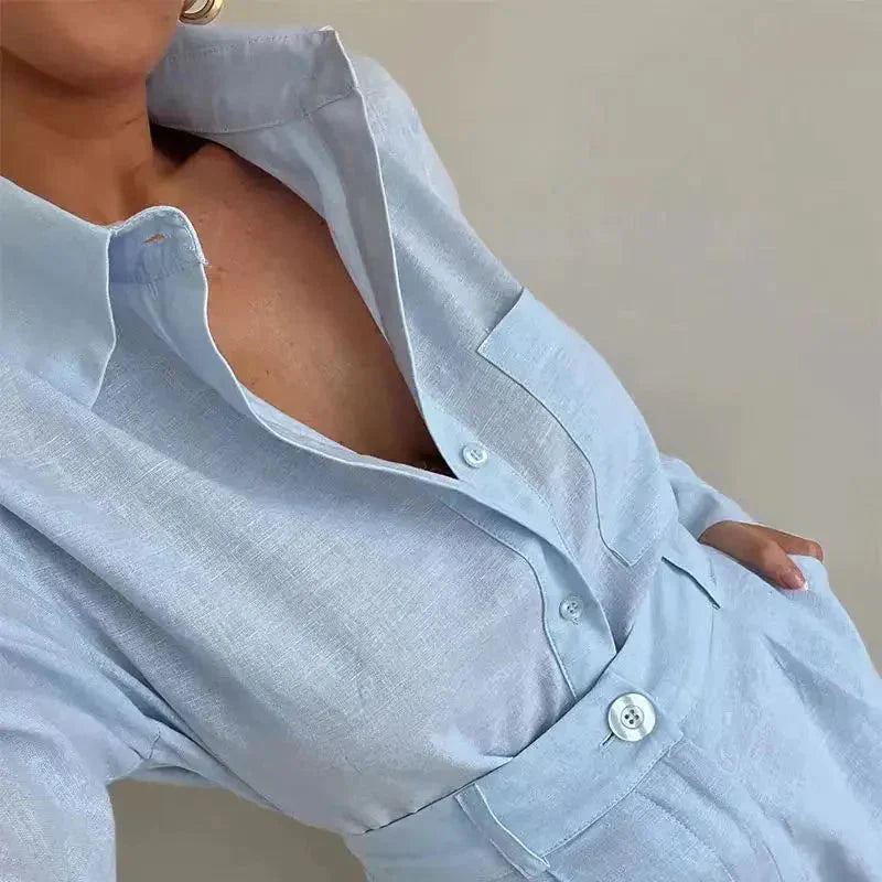 Agata Zullo™ Set di camicetta e pantaloncini casual da donna