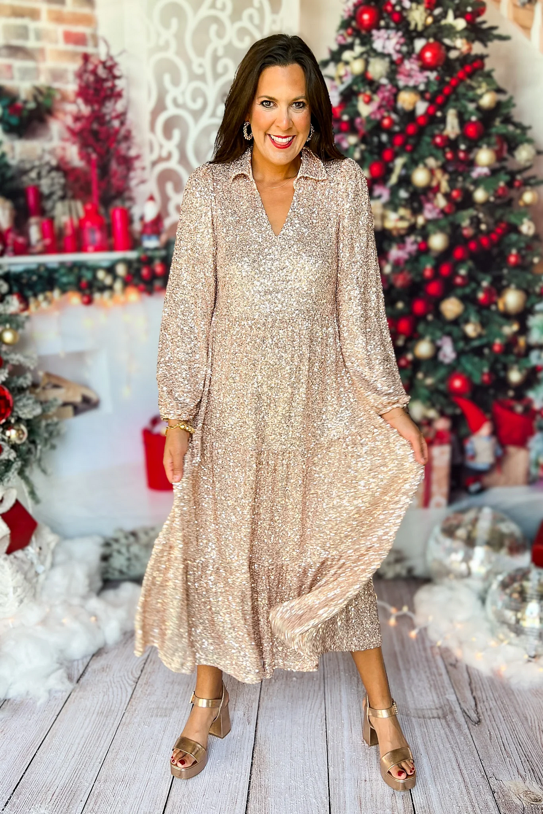 Alda Start™ Maxi abito elegante in paillettes