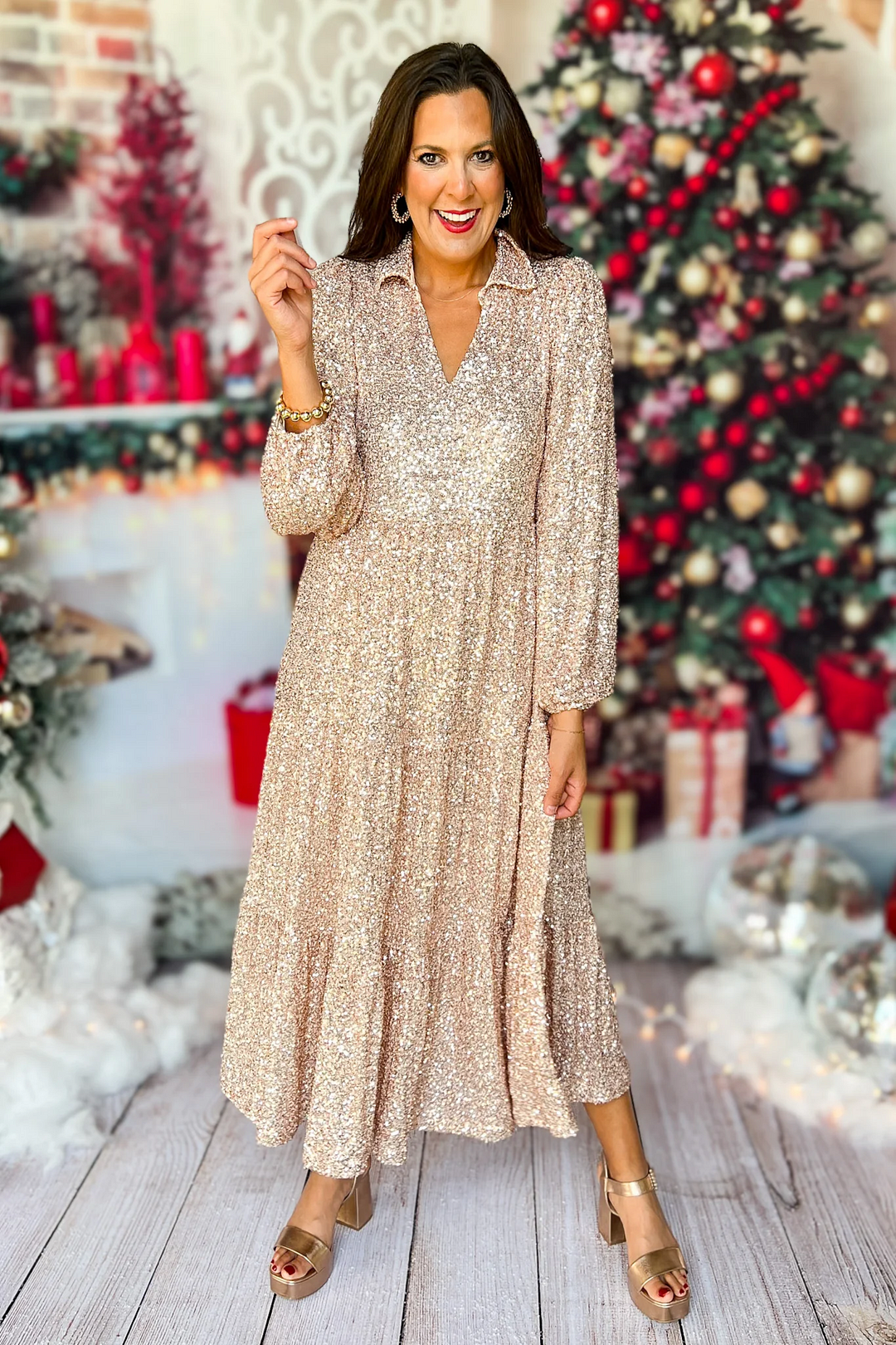 Alda Start™ Maxi abito elegante in paillettes