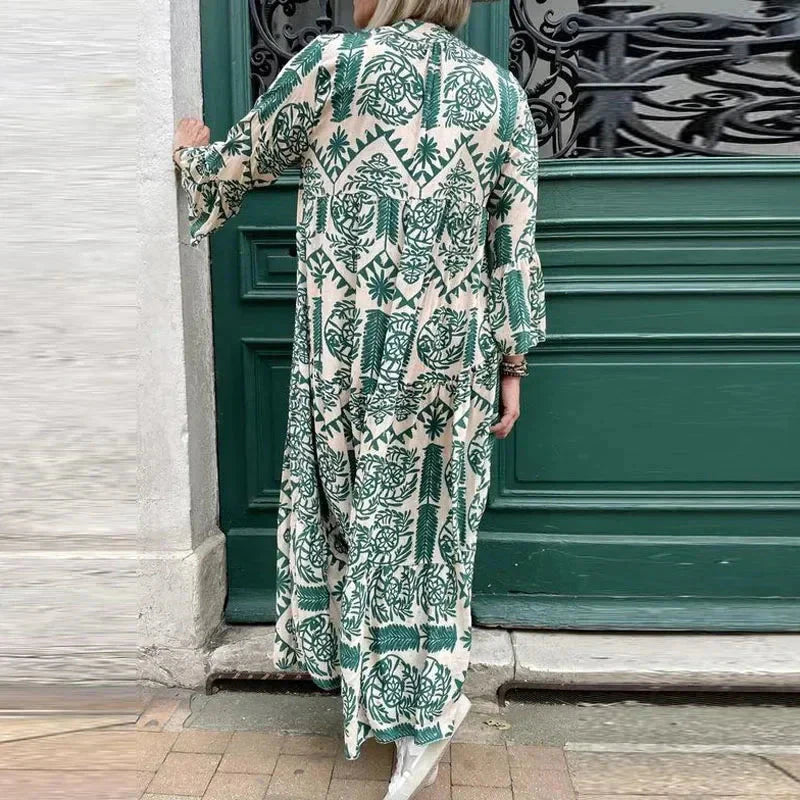 Alice Ruiz™ Abito boho con scollatura e stampa