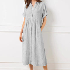 Allegra Altieri™  Abito camicia a righe con revers e bottoni