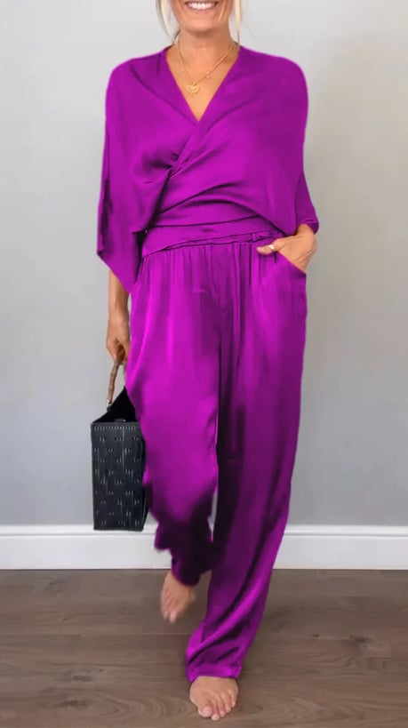 Ancilla Monti™ Tuta con scollo a V comoda e alla moda da donna