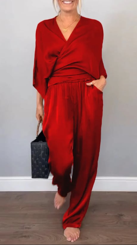 Ancilla Monti™ Tuta con scollo a V comoda e alla moda da donna