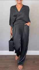 Ancilla Monti™ Tuta con scollo a V comoda e alla moda da donna
