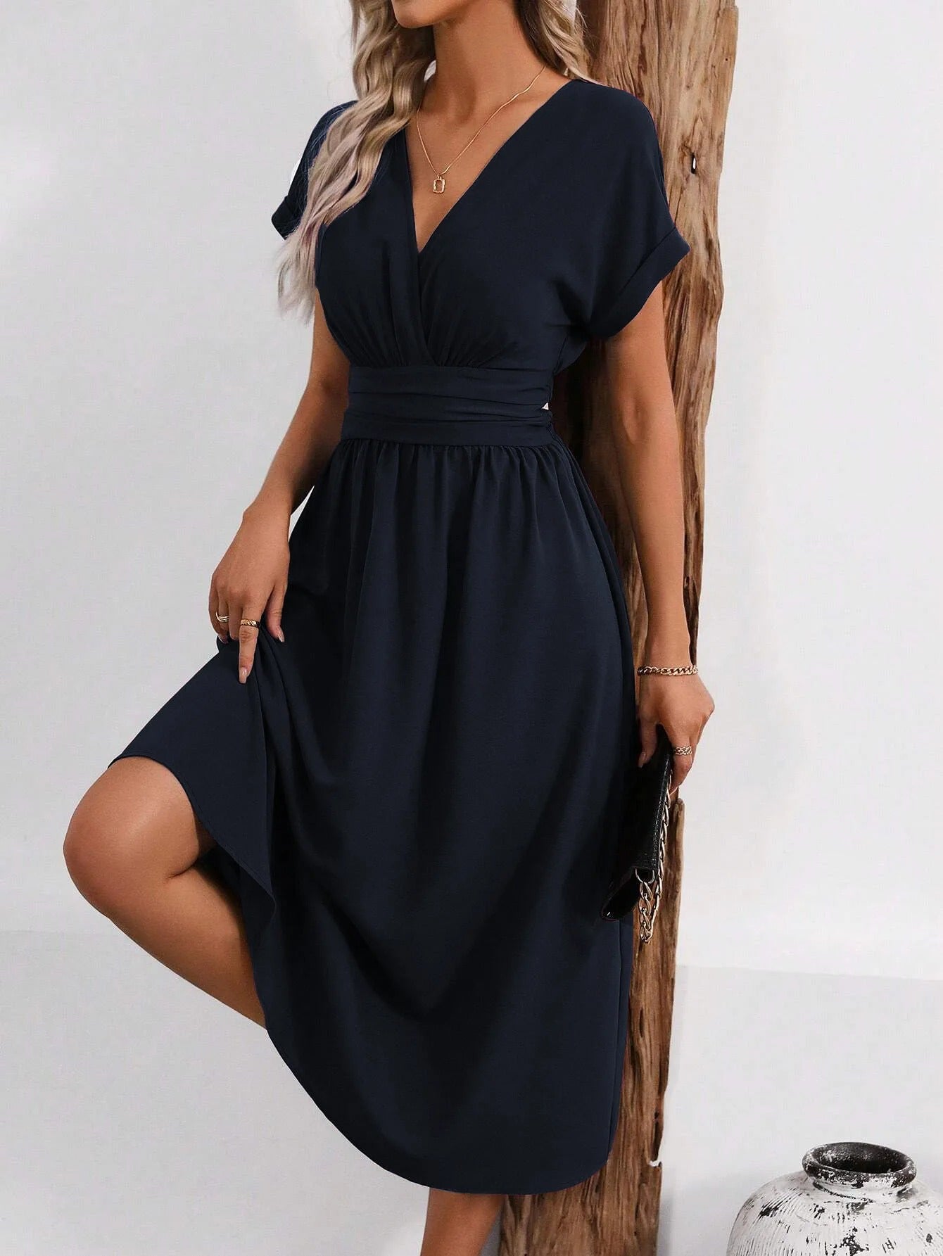 Annabella Bersani™ Abito da donna con scollo a V e vita stretta