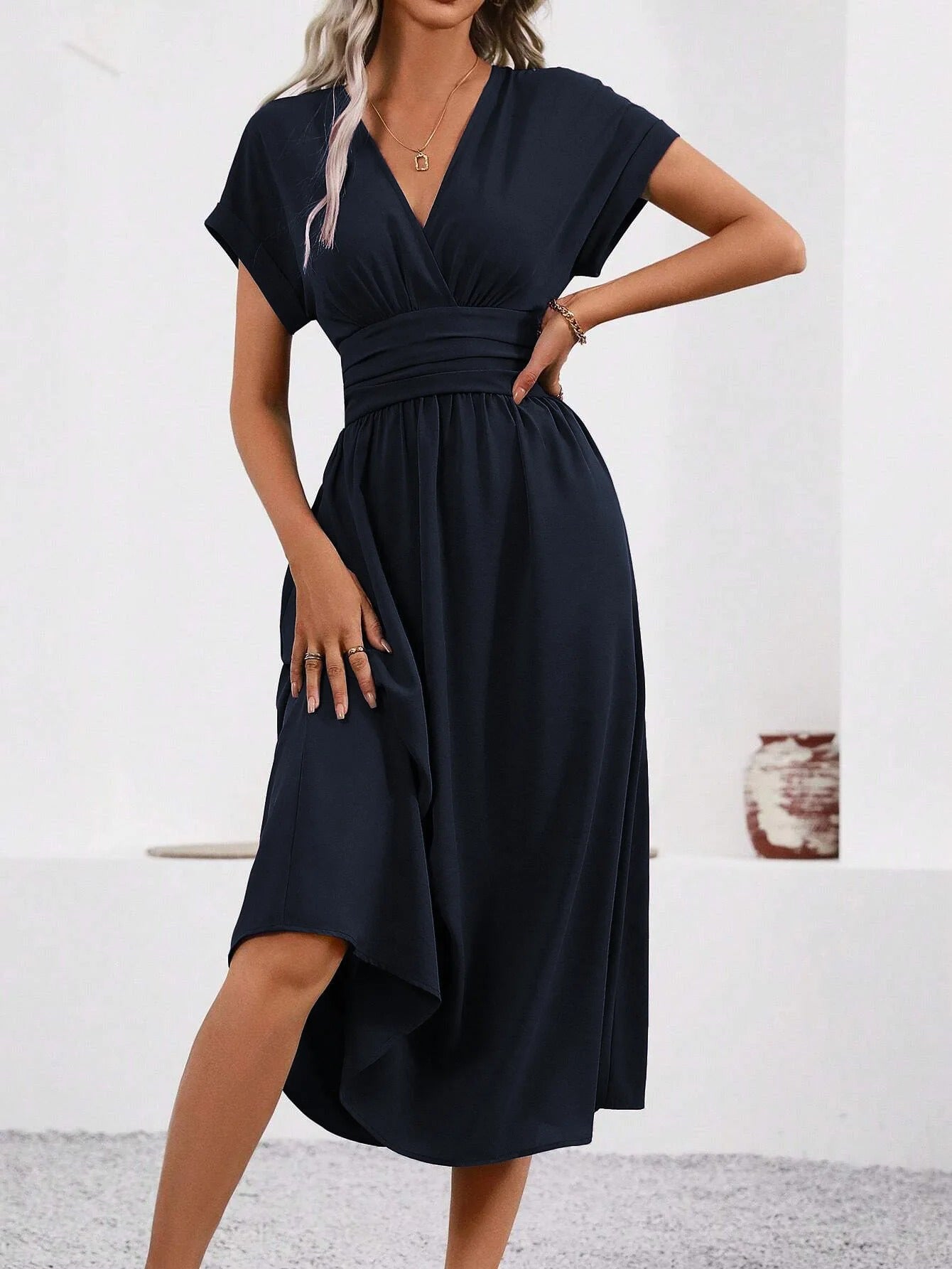 Annabella Bersani™ Abito da donna con scollo a V e vita stretta