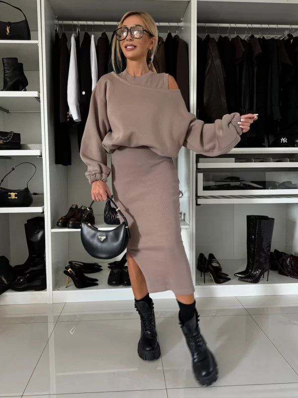 Asia Bonfanti™ Set abito e maglione alla moda