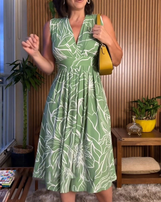 Athenais™ Abito senza maniche con scollatura a V e vita stretta