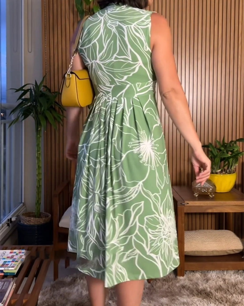 Athenais™ Abito senza maniche con scollatura a V e vita stretta