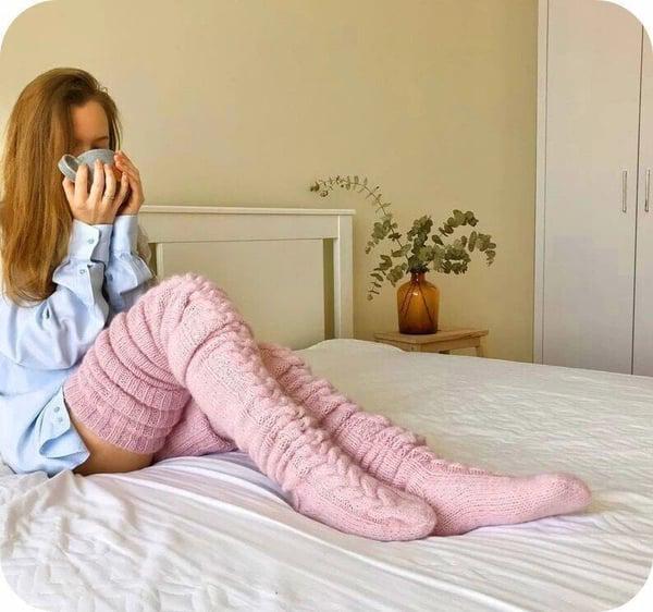 Aveline™  Calzini alti al ginocchio in lana lavorata a maglia