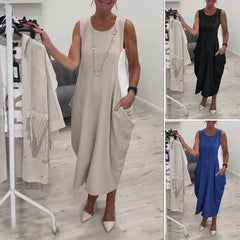Beata Leuzzi™ Abito semplice senza maniche con tasche