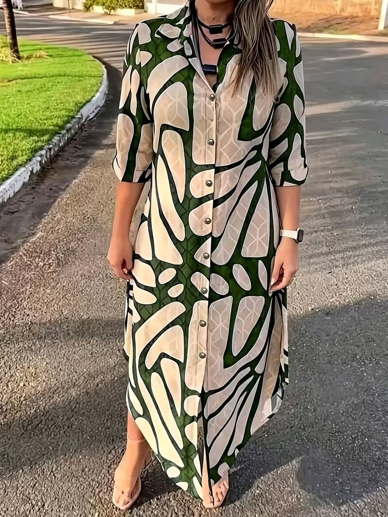 Bianca Borsani™ Abito geometrico versatile per giornate senza pensieri