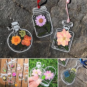 BloomDrop™ Segnalibri trasparenti con fiori secchi
