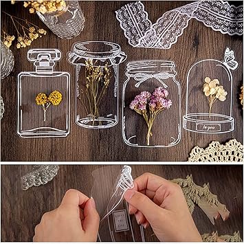 BloomDrop™ Segnalibri trasparenti con fiori secchi