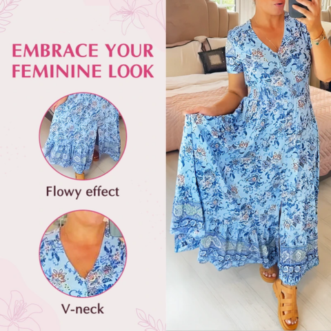 Bonnie™ Abito casual floreale con scollo a V