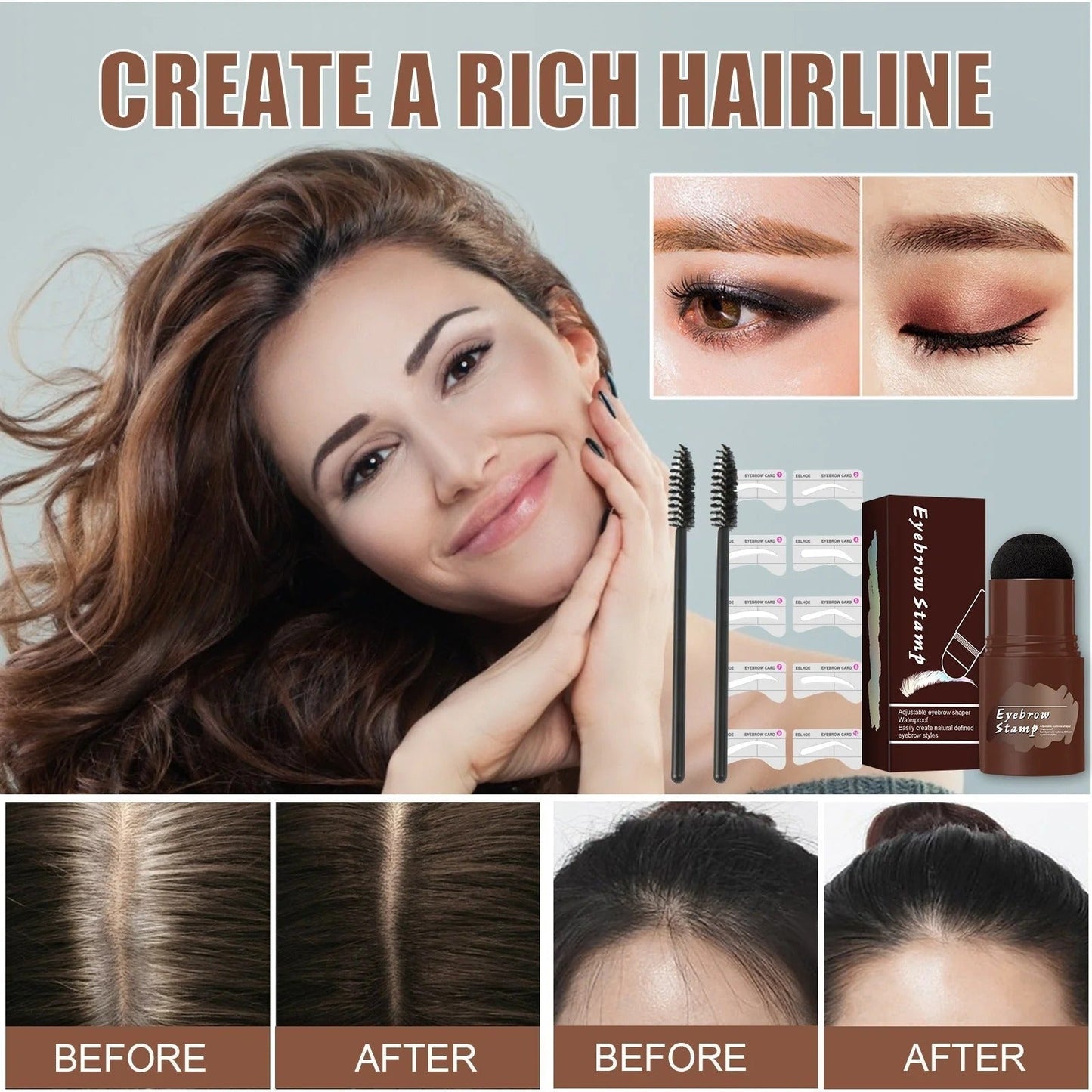 BrowStamp™ Kit stencil e timbro per sopracciglia di precisione