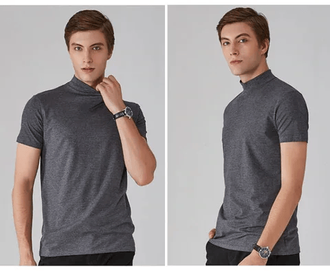 Bruno Bonito™ T-shirt slim fit con collo alto da uomo