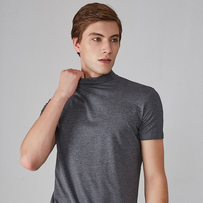 Bruno Bonito™ T-shirt slim fit con collo alto da uomo