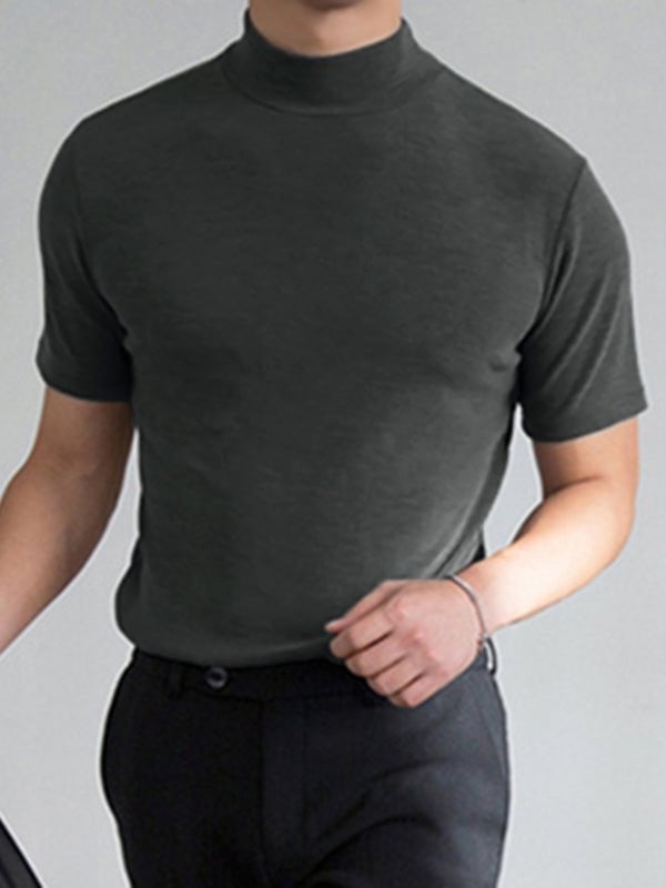Bruno Bonito™ T-shirt slim fit con collo alto da uomo