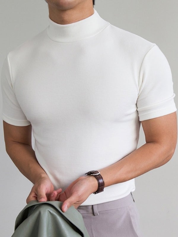 Bruno Bonito™ T-shirt slim fit con collo alto da uomo