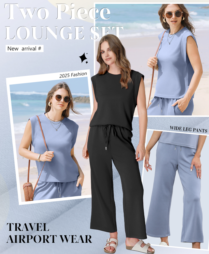 Carla Bussa™ Set due pezzi senza maniche e gambe larghe