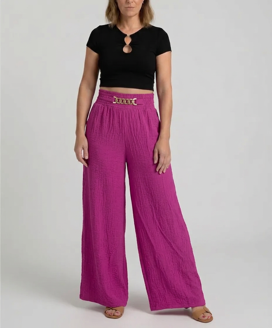 Carmela Catenozzi™ Pantaloni a gamba larga con catena elevated collection
