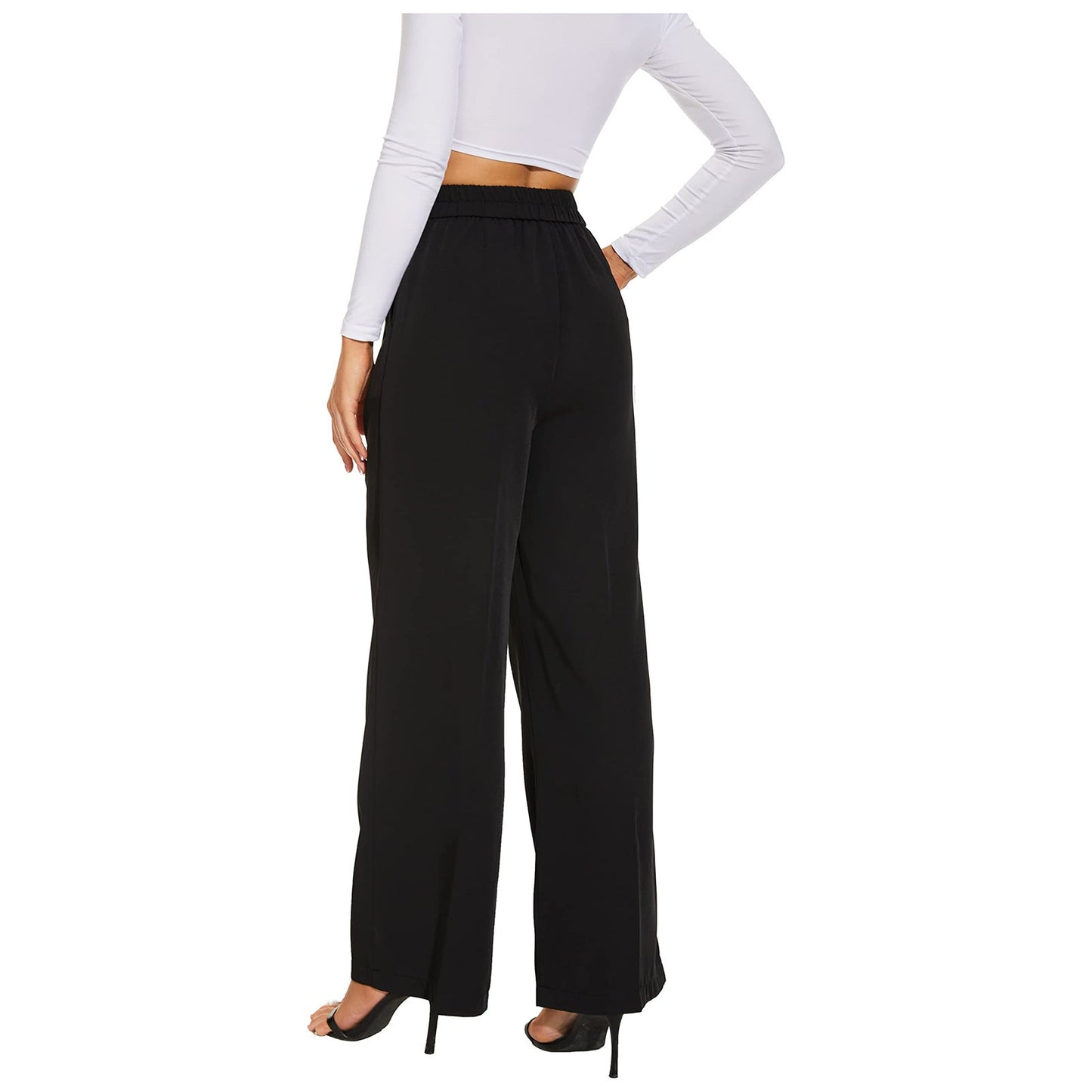 Celine Montclair™️ Pantaloni casual a vita alta con gambe larghe