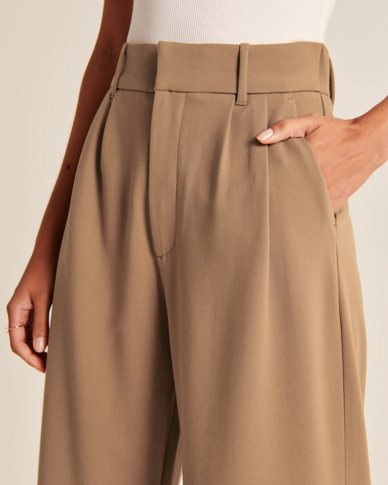 Celine Montclair™️ Pantaloni casual a vita alta con gambe larghe