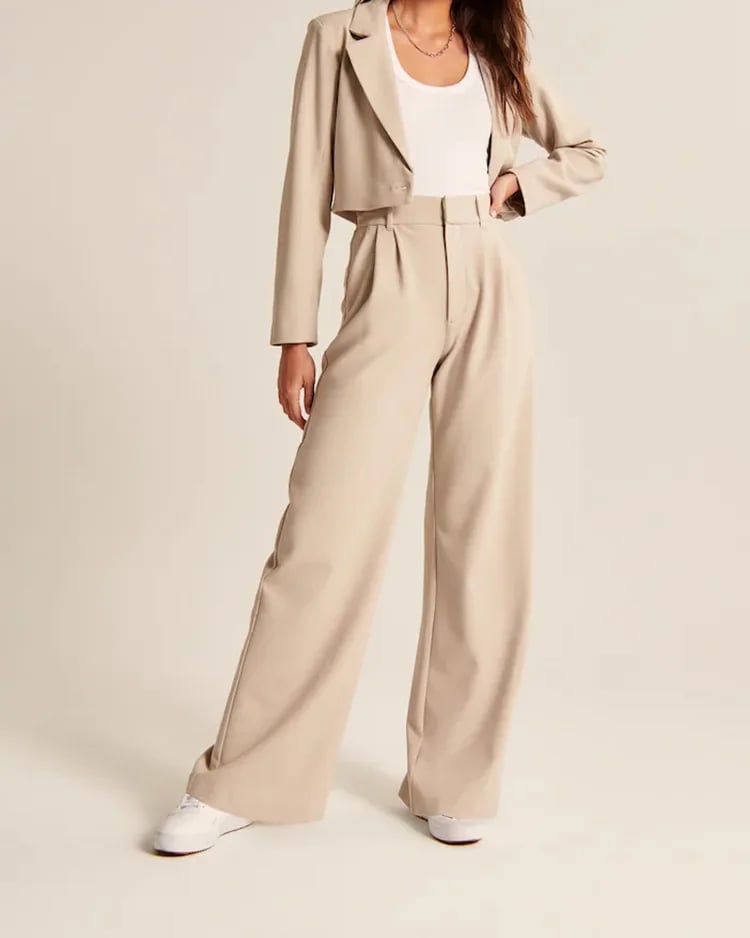 Celine Montclair™️ Pantaloni casual a vita alta con gambe larghe
