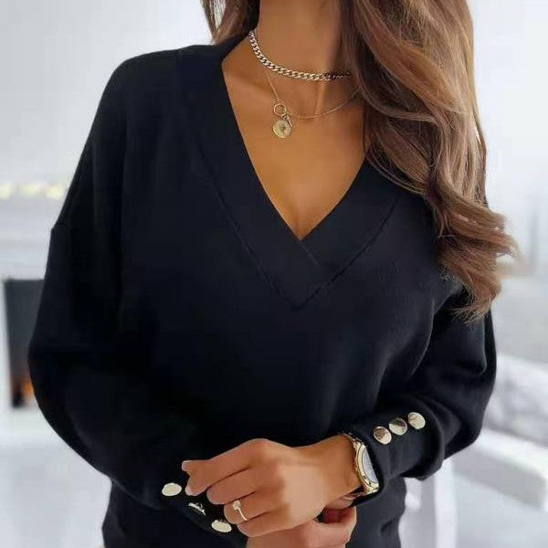 Chloé Rey™ Maglia scollo a V, chiusa con bottoni dorati