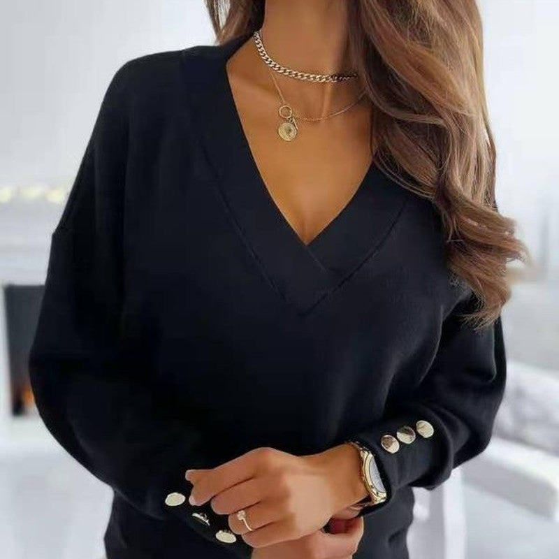 Chloé Rey™ Maglia scollo a V, chiusa con bottoni dorati