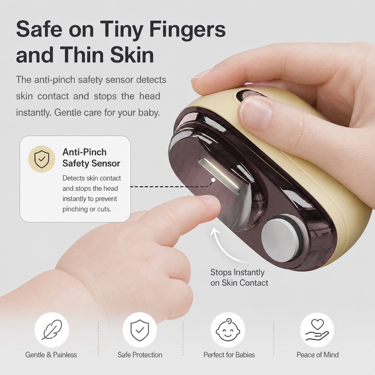 ClipGuard Pro+™ Taglia-unghie elettrico delicato con lima