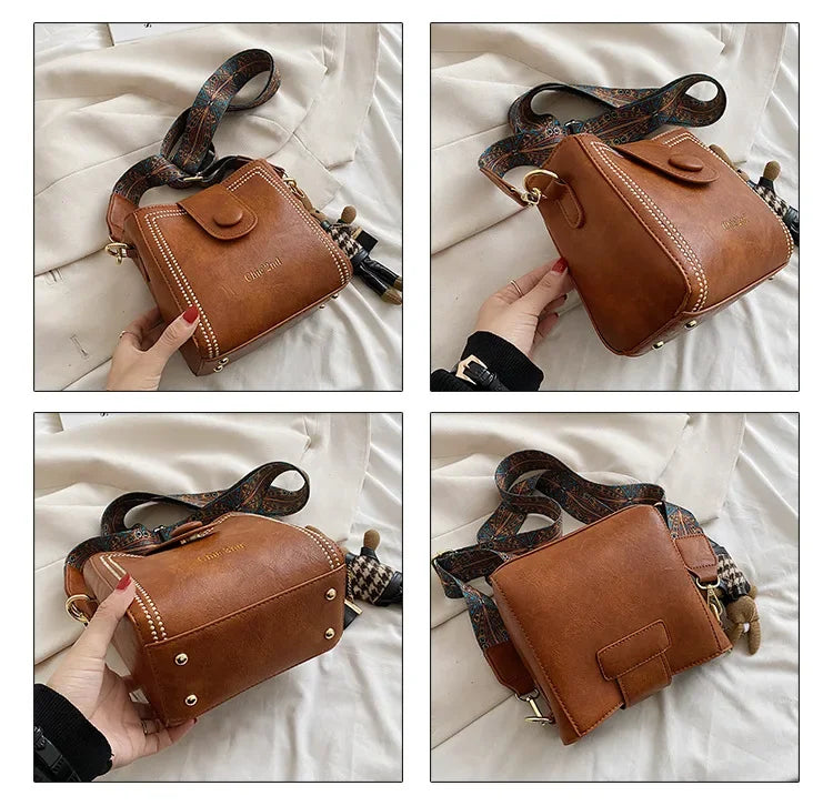 Dulina Rosa™ Borsa vintage con tracolla regolabile