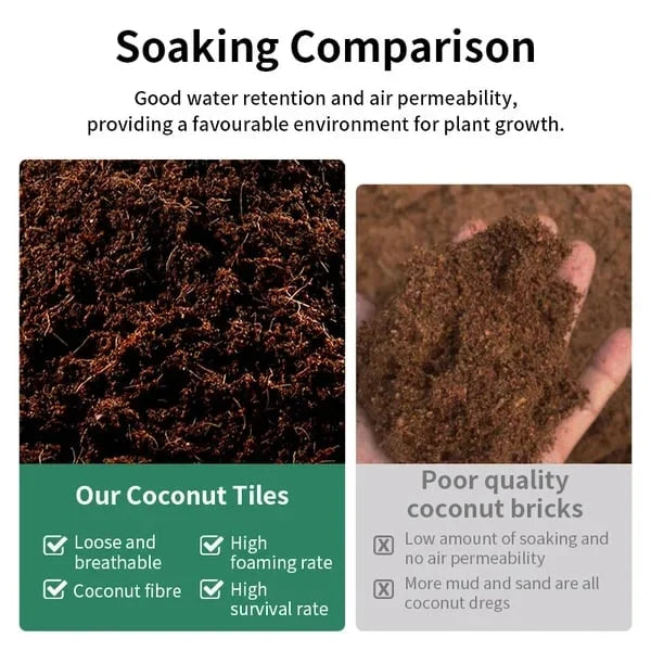 EcoBloom™ Mattoni di cocco biologico di prima qualità per piante