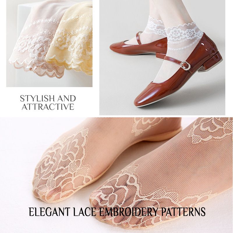 ElegantiStep™ Calze di pizzo traspiranti e antiscivolo