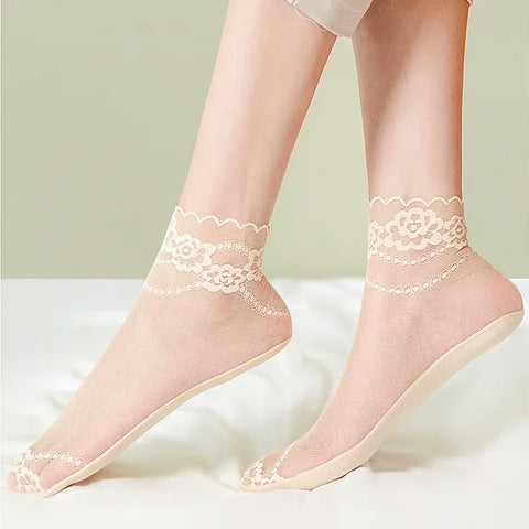 ElegantiStep™ Calze di pizzo traspiranti e antiscivolo