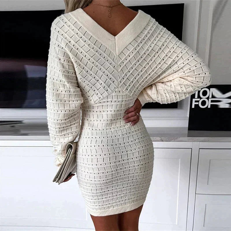 Eloisa™ Abito in maglia a maniche lunghe con scollo a V
