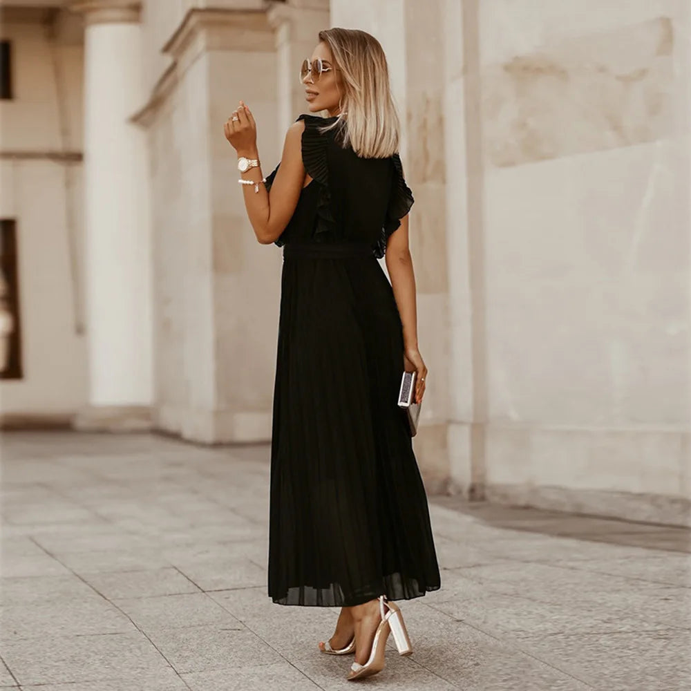 Emma Perito™ Abito plissettato da donna con scollo a V