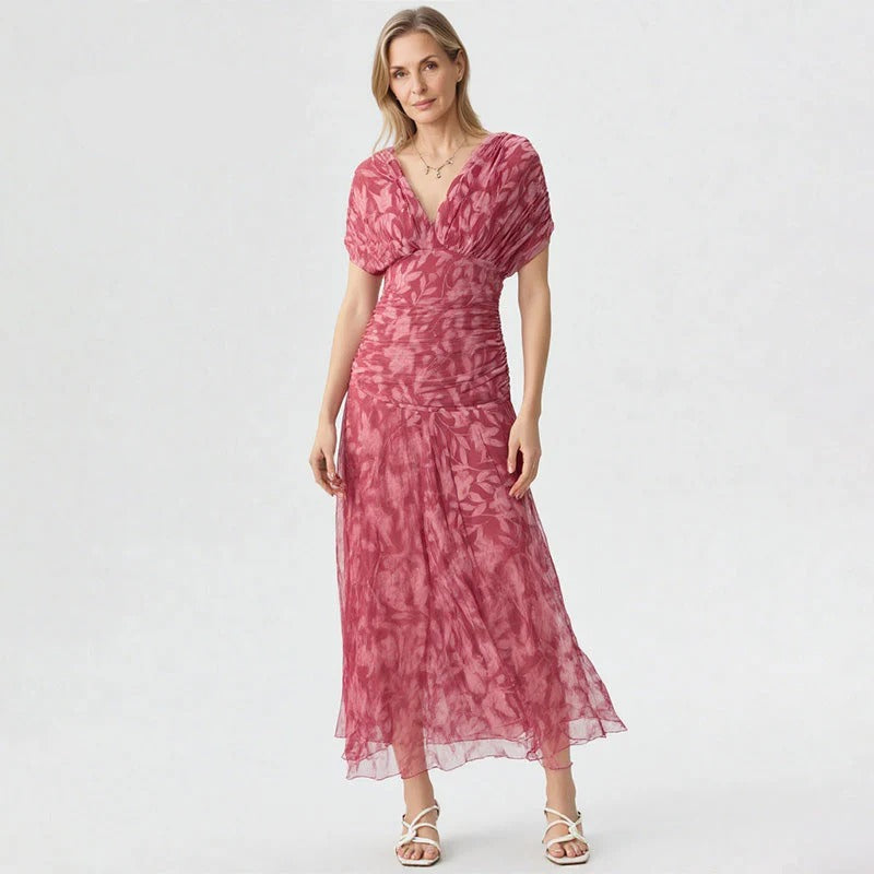 Enrichetta Bellori™ Abito stampato elegante con spalle scoperte