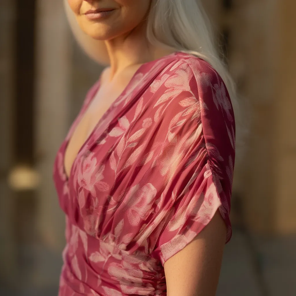 Enrichetta Bellori™ Abito stampato elegante con spalle scoperte