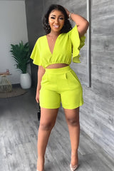 Erika Borghi™ Set estivo di top e pantaloncini con scollo a V