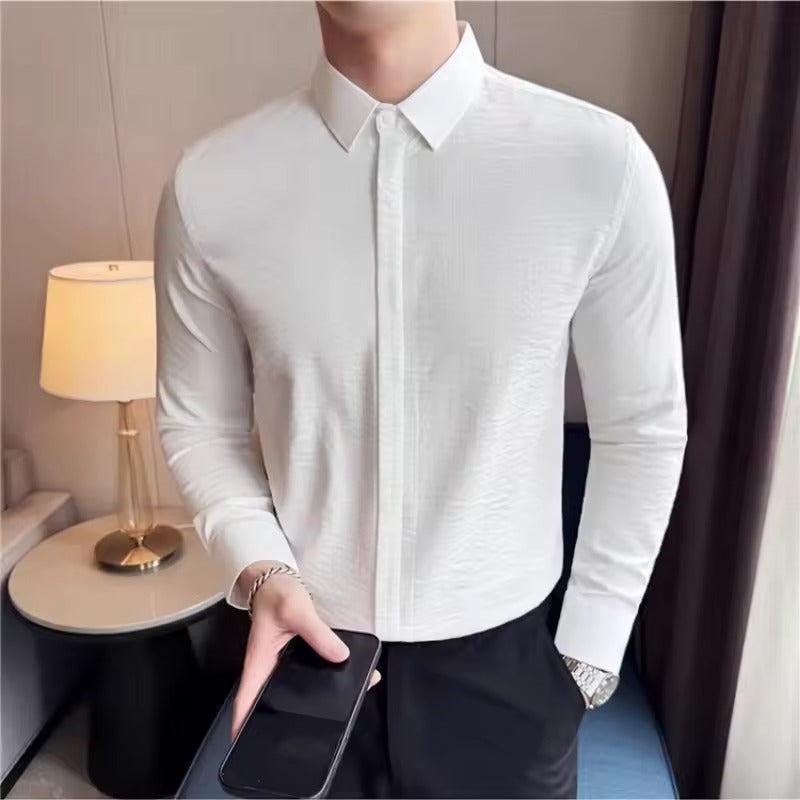 Ermes Santulli™ Camicia a maniche lunghe con cerniera da uomo