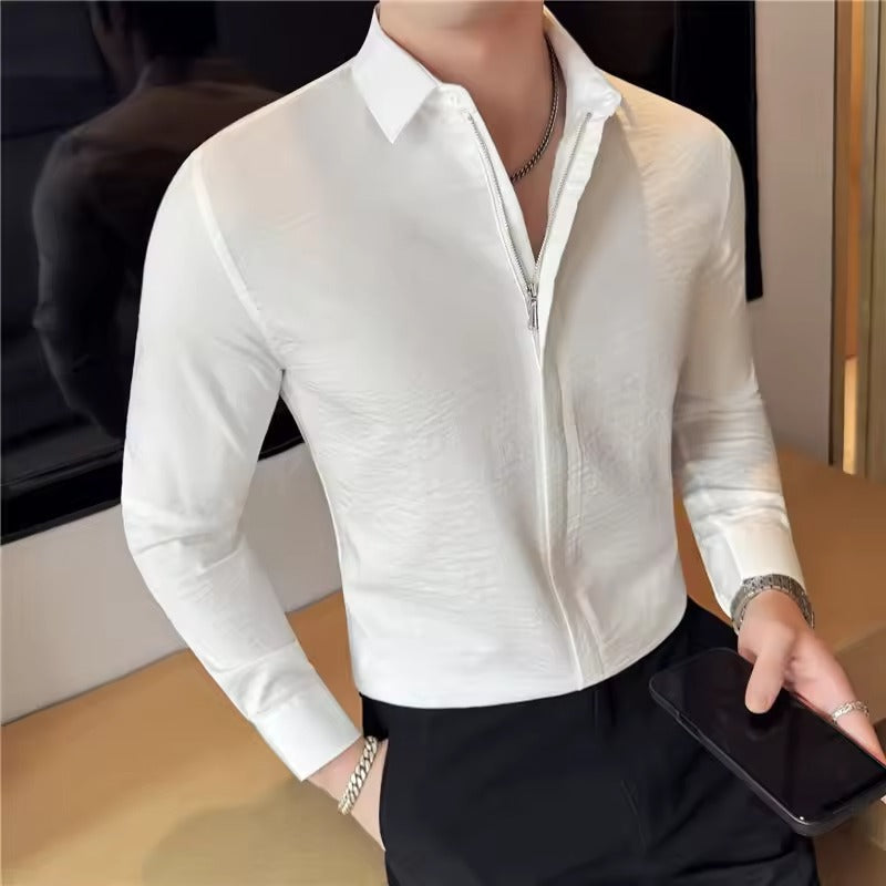 Ermes Santulli™ Camicia a maniche lunghe con cerniera da uomo